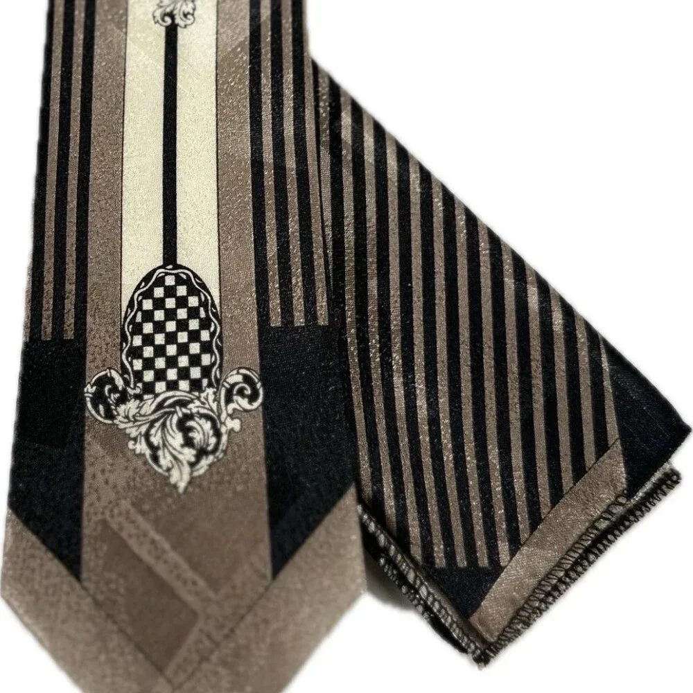 Da Ciro Boys Tie Hanky Set Beige Black Ivory 3